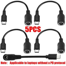 5pcs for HP DELL 100W 5A 7.4mm Power Adapter Converter Cable To USB-C Port USA picture