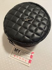 Nwt My Tagalong Tech Organizing Pouch Neoprene Quilted Round Zip Around Black Sm picture