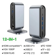 12 In 1 Type-C Laptop Docking Station USB 3.0 HDMI 4K VGA PD For MacBook USB Hub picture