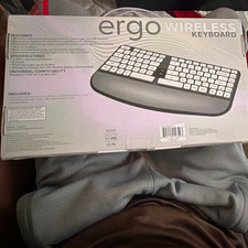 Bytech Ergo Ergonomic Wireless Keyboard Gray/White QWERTY English (KQ500WT) picture