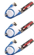 Ubit 3 Pack Latest PCI E GPU Riser Express Cable 16X to 1X 6Pin MOLEX SATA picture