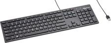 Amazon Basics Wired USB Keyboard Full Size QWERTY Black Windows PC picture