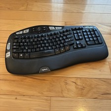 Logitech Wireless Wave K350 Keyboard Used - Powers On No USB Dongle picture