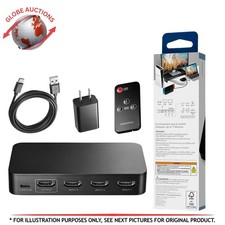 Insignia HDMI 3 Port Switch 4K HDR With Remote Power Adapter USB Cable picture