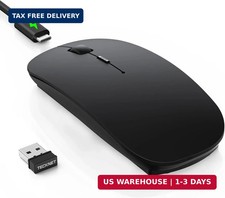 TECKNET Bluetooth Wireless Mouse for Laptop, Ultra-Thin Rechargeable Mouse | Blu picture