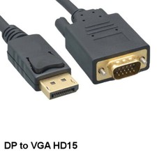 Kentek 15 ft DisplayPort DP 1.2 Male to VGA HD15 Male Cable 28 AWG Gold-Plated picture