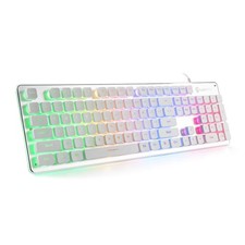 Membrane Gaming Keyboard, Rainbow LED Backlit Quiet Keyboard for Office, USB ... picture