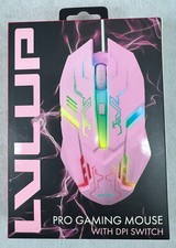 LVLUP PINK Pro Gaming Mouse with DPI Switch - Optical - RGB Backlight  - Vivitar picture