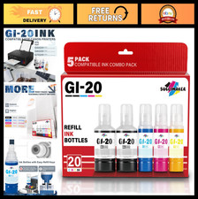 Ink Refill Bottles Kit for Canon MegaTank Printers - 5 Pack (Black 140ML, Color picture