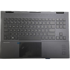 New For HP OMEN 15-EK 15-EN Palmrest Colorful Backlit Keyboard Touchpad Black US picture