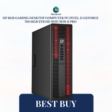 HP RGB GAMING DESKTOP COMPUTER PC INTEL i5 GEFORCE 730 16GB 2TB HD WIFI WIN 11 picture