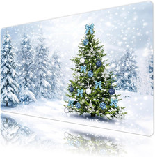 Winter Christmas Mouse Pad, Non-Slip Rubber Base, 15.75L X 31.5W Inch picture