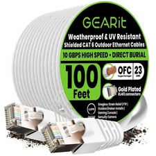 Cat6 Outdoor Ethernet Cable 100ft 23AWG Pure Copper FTP Waterproof Direct Burial picture