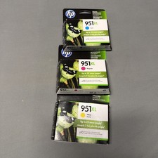 HP 951 Xl Lot Of Three Magenta, Blue And Yellow Exp 2019 picture