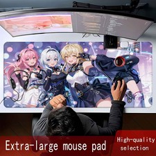 Extra-large Size Rubber Mouse Pad Anime Girls with Pink White and Blonde Hair picture