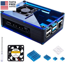 Raspberry Pi 4 Case with Fan Cooling , 4 Pcs Aluminum Heat Sinks , Case for Ras picture