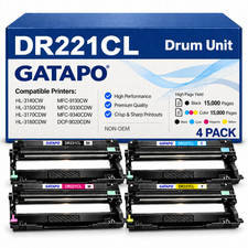 4-Pack DR221CL Replacement Printer Drum for HL-3170CDW MFC-9330CDW MFC-9340CDW picture