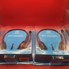 Lot Of 2 Logitech H111 Wired Stereo Headset with Mic 3.5mm Jack picture