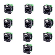 10 Neutrik RJ45 Ethercon Ethernet Pass-Through Panel Mount Connectors - Black picture