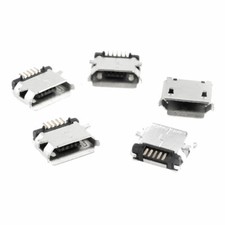 5 Pcs Micro USB Type B Female Socket 180 Degree 5-Pin SMD SMT Soldering Jack picture