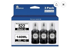 Black 522 Ink Refill Bottles Replacement for T522 3pack 140ml Each picture