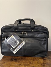 NEW Samsonite BLACK Nappa Leather Portfolio Briefcase 921455 NOS NWT picture