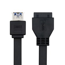 Stackable Dual USB 3.0 Female Type-A to Motherboard 20Pin Extension Cable 50cm picture