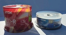 New 15PK TDK DVD+R 1-16x 4.7GO & 50PK TDK CD-R 52X 80MIN/700MB picture