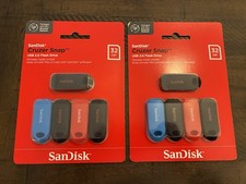 2ct Sandisk Cruzer USB 2.0 Snap 5x 32gb  SDCZ62-032G-A5MV Multicolor 5-Pack-x2 picture