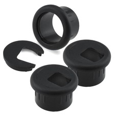 SDTC Tech 3-Pack 1 inch Desk Hole Wire Grommet Black Plastic 3 pack, 25mm picture