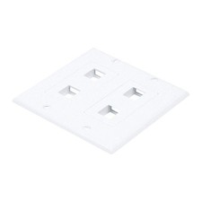 MONOPRICE 6831 WallPlate,Blank,4 Hole,2 Gang, White 14J403 picture
