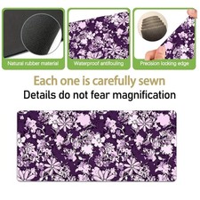 Printed Design - Non-Textured Purple Floral Desk Mat Gaming Mouse Pad 1pc - No picture