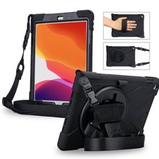 6IN1 Shockproof/Kickstand/Rotate/2 Straps/Pen Holder for iPad 7th/8th 10.2