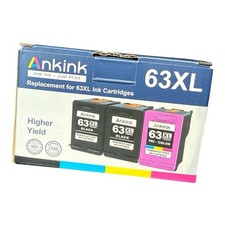 Ankink 63XL Ink Cartridges Replacement for HP63 XL 2 Black 1 Tri Color Exp 4/25 picture