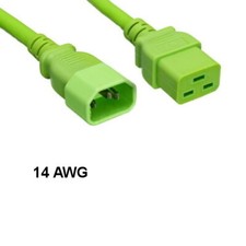 10x Green 10ft Heavy Duty Power Cord IEC-60320 C14 to C19 14AWG 15A/250V PDU UPS picture