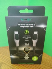 PowerXcel PD Fast Charge Type-C to Type-C Cable 4ft Black Strong & Rugged picture