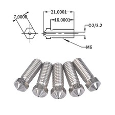 3D Printer Extruder Nozzle M6 0.2mm-1.2mm Filament 1.75/3mm Stainless Steel Long picture