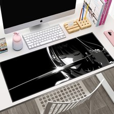 Black White Anime Girl Samurai Style Large Mouse Pad 90 Centimeter by 40 Centi picture