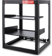 15U Server Rack Network Cabinet - Open Frame Rack, Wall Mountable Heavy Duty Des picture