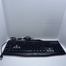 Logitech G105 820-004112 USB Gaming Keyboard Red Black Wired Computer - Tested  picture