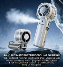 🧊Handheld Neck Fan-Portable Desk USB Fan | Cooling Chip+Mist Spray|Strong wind picture
