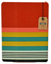 Fossil Keyper iPad Tablet Case Sleeve Hard Cover Multi Stripe New picture