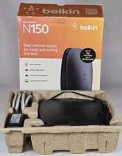Belkin N150 F9K1001 WiFi Router 4-Port Ethernet Tested Complete Box Set picture