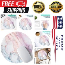 Marble Round Mouse Pad Pink Marble Customized -Textured Washable Desktop Prot... picture