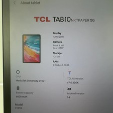 Factory Unlocked TCL Tab10 128GB Black 9199S picture