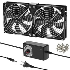 QWORK 120mm & 240mm Computer Cooling Fan Kit w AC Plug Speed Controller picture