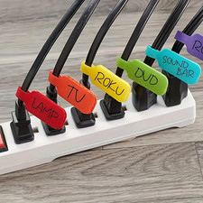 10/30/50Pcs Reusable Waterproof Cable Labels Color-Coded Organizer Straps picture