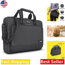 Slim Astor Laptop Briefcase, Grey Polyester, Fits 15.6