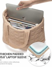 Laptop Tote Bag for Women 15.6 Inch Lightweight Puffer Work Tote Bag Quilted picture
