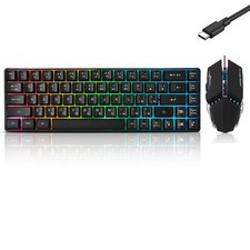 Wired 60% Gaming Keyboard and Mouse Combo, Ultra-Compact 61 Keys RGB Backlit ... picture